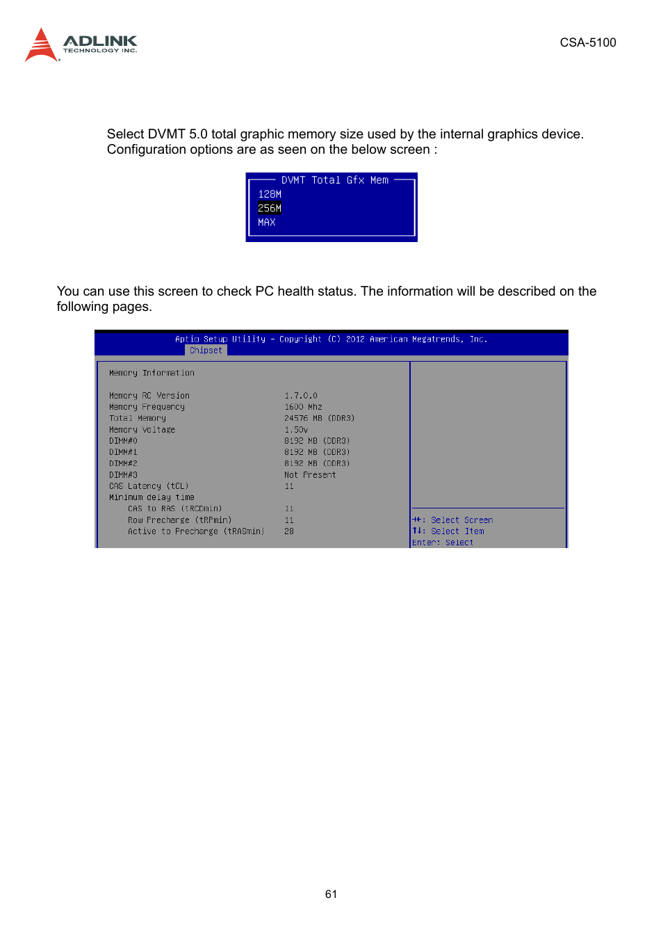 ADLINK CSA-5100 User Manual | Page 61 / 70