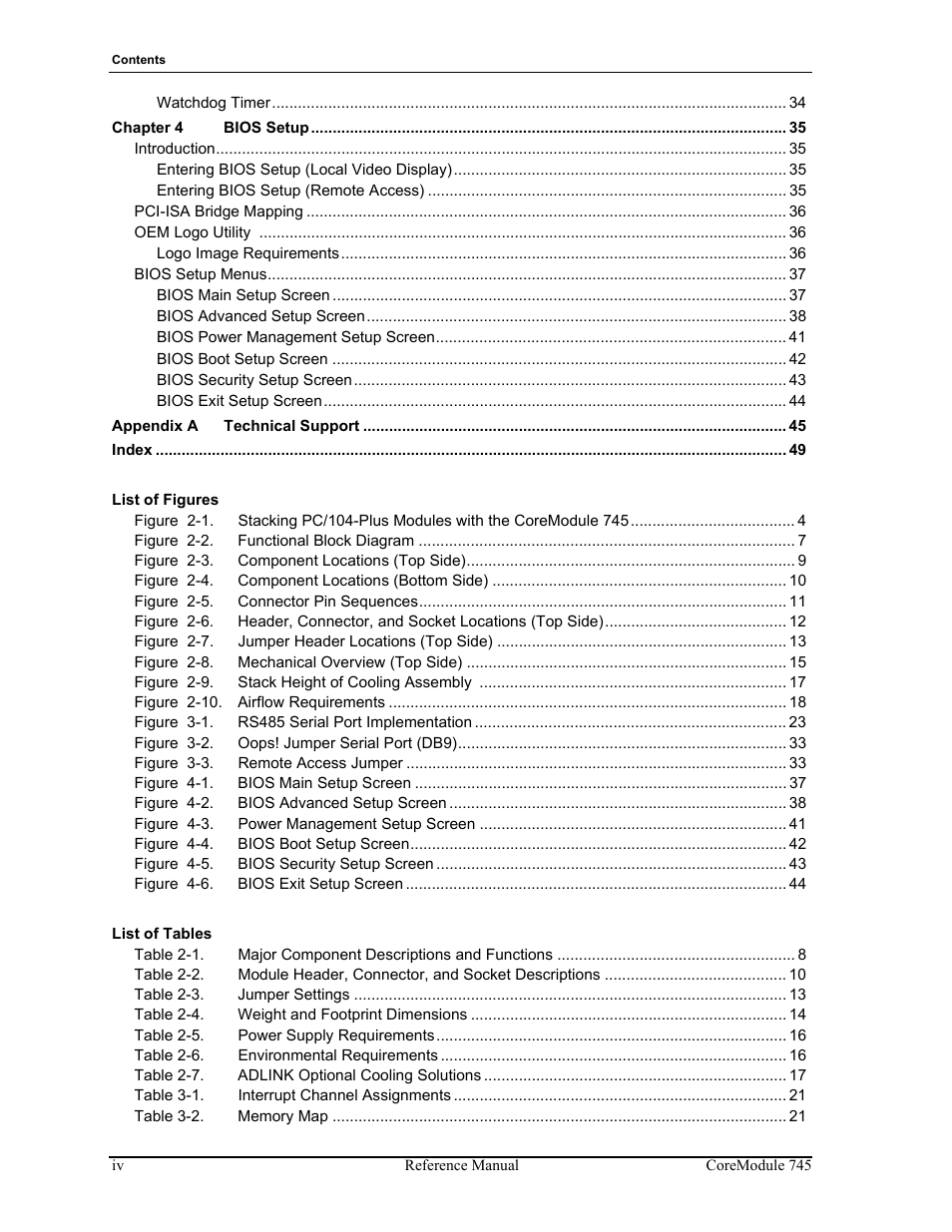 ADLINK CoreModule 745 User Manual | Page 4 / 56