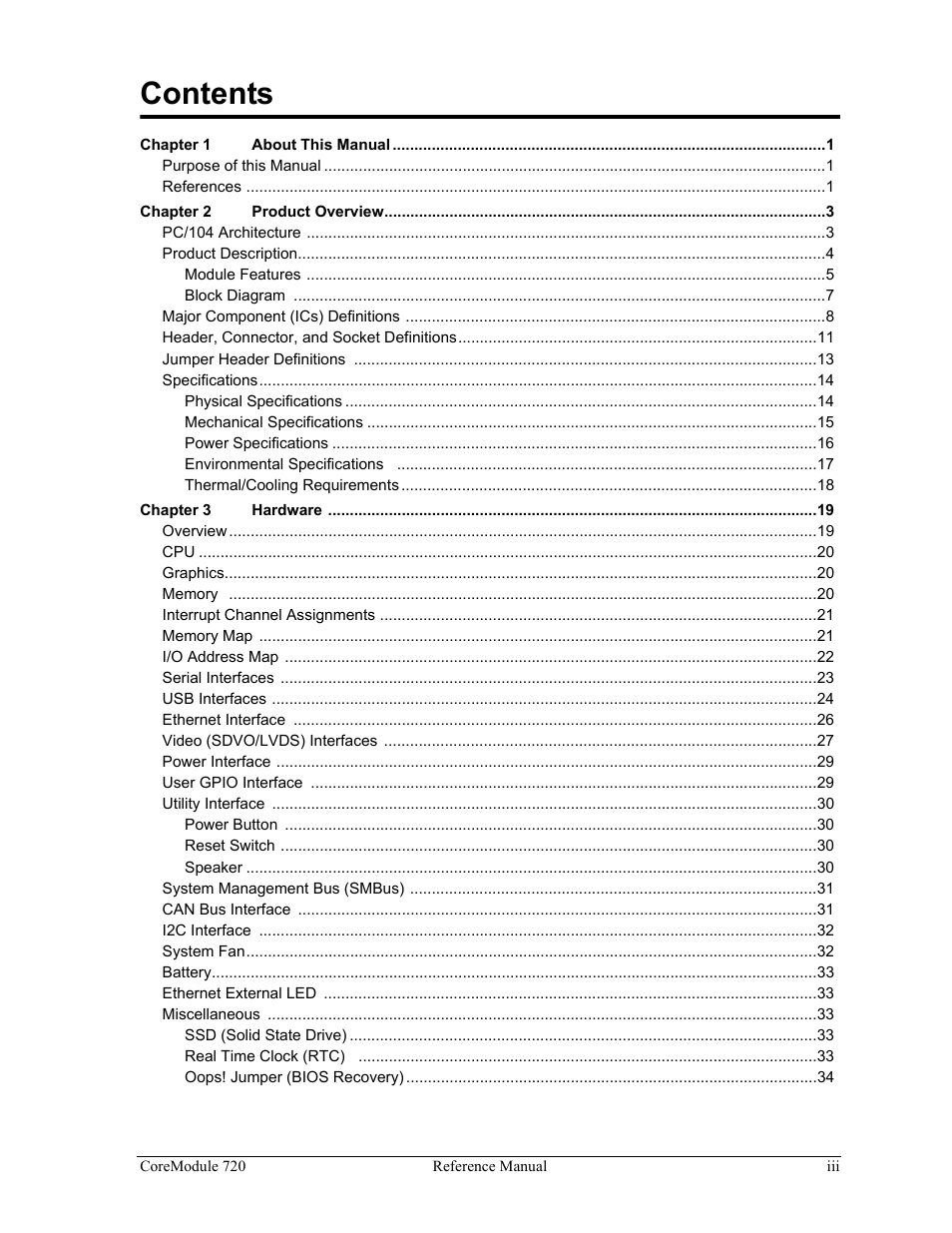 ADLINK CoreModule 720 User Manual | Page 3 / 62