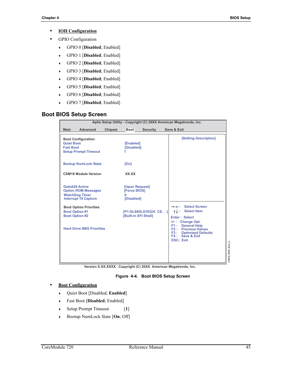 Boot bios setup screen, Figure 4-4 | ADLINK CoreModule 720 User Manual | Page 51 / 62