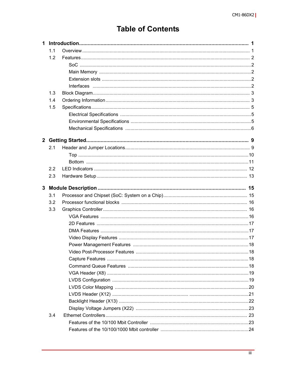 ADLINK CM1-86DX2 User Manual | Page 3 / 78