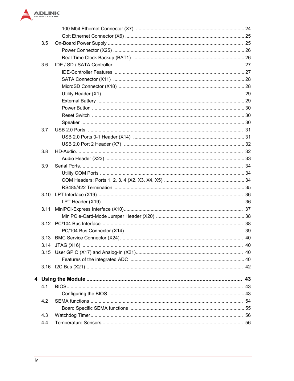 ADLINK CM1-86DX2 User Manual | Page 4 / 78