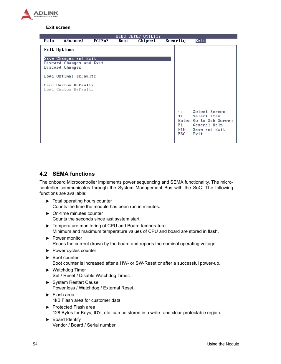 Sema functions, 2 sema functions | ADLINK CM1-86DX2 User Manual | Page 60 / 78