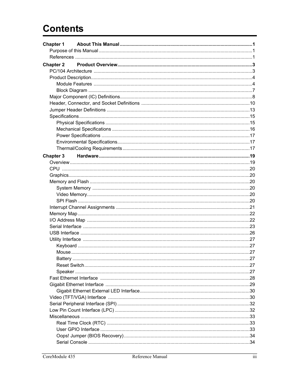 ADLINK CoreModule 435 User Manual | Page 3 / 58