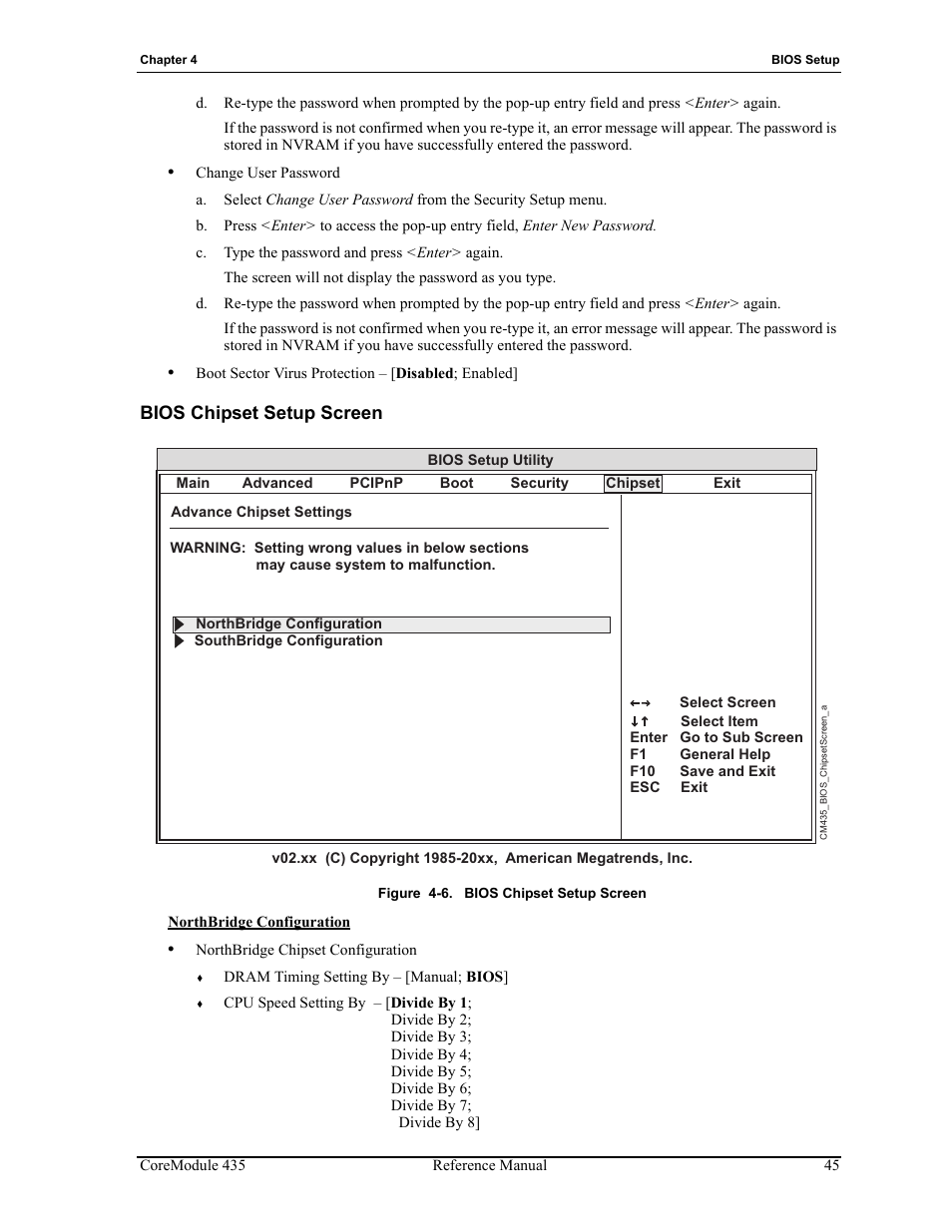 Bios chipset setup screen, Figure 4-6 | ADLINK CoreModule 435 User Manual | Page 51 / 58