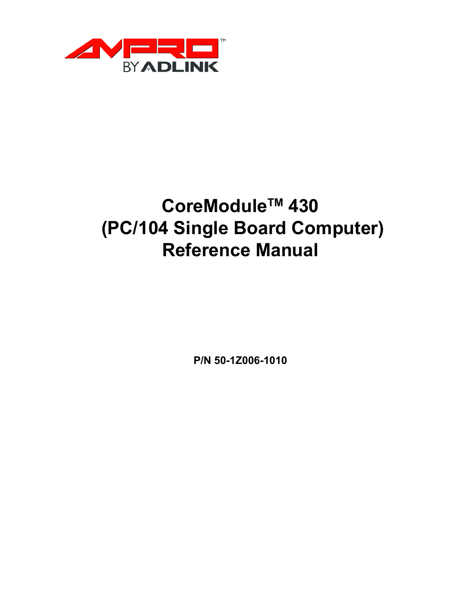 ADLINK CoreModule 430 User Manual | 56 pages