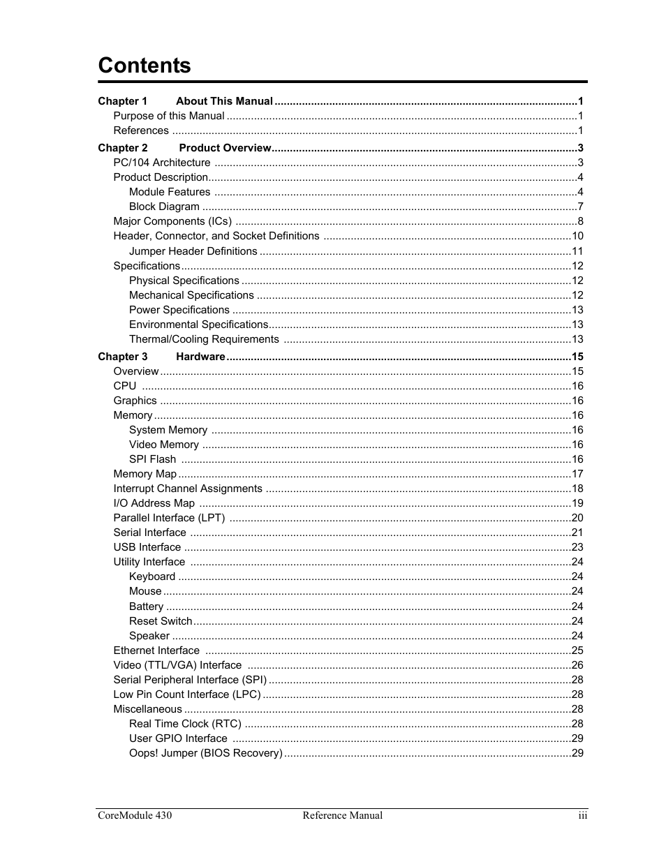 ADLINK CoreModule 430 User Manual | Page 3 / 56