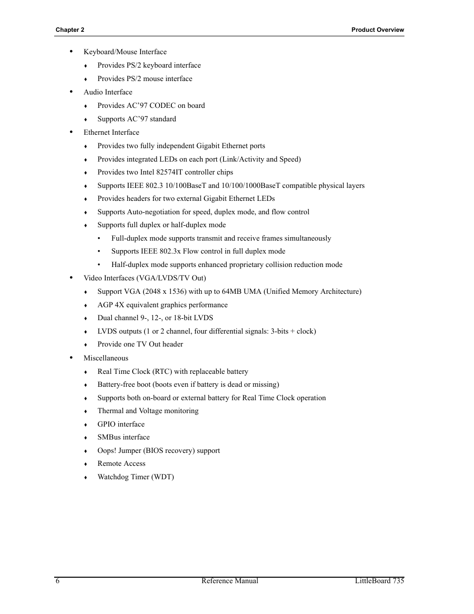 ADLINK LittleBoard 735 User Manual | Page 12 / 72