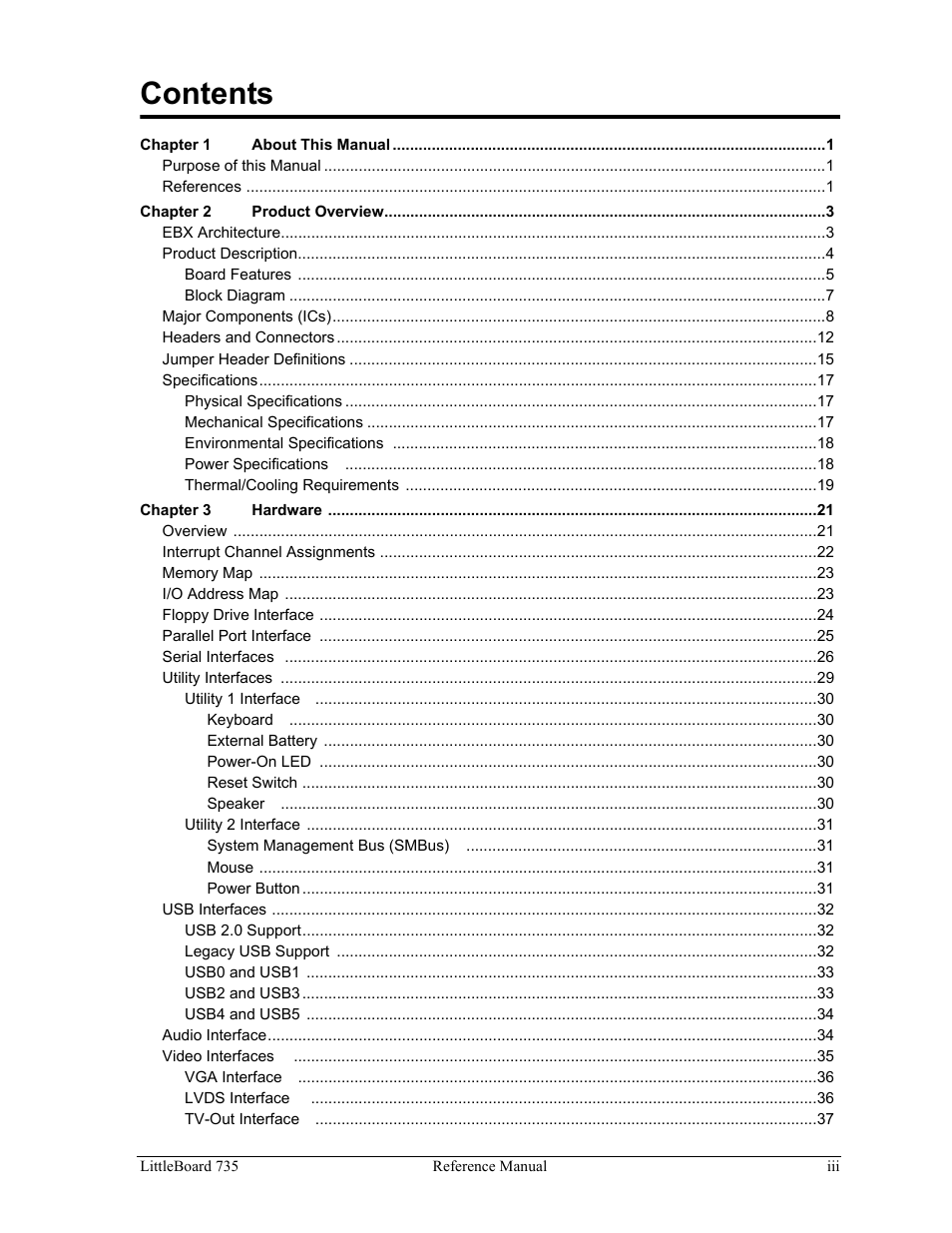 ADLINK LittleBoard 735 User Manual | Page 3 / 72
