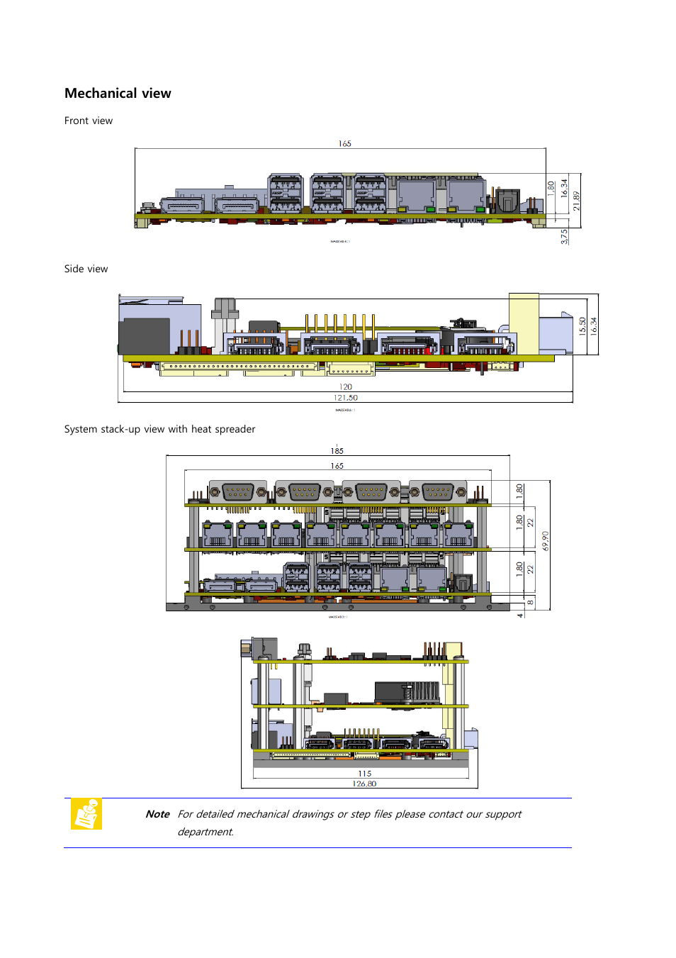 Mechanical view | ADLINK Hurricane-QM57 User Manual | Page 13 / 84