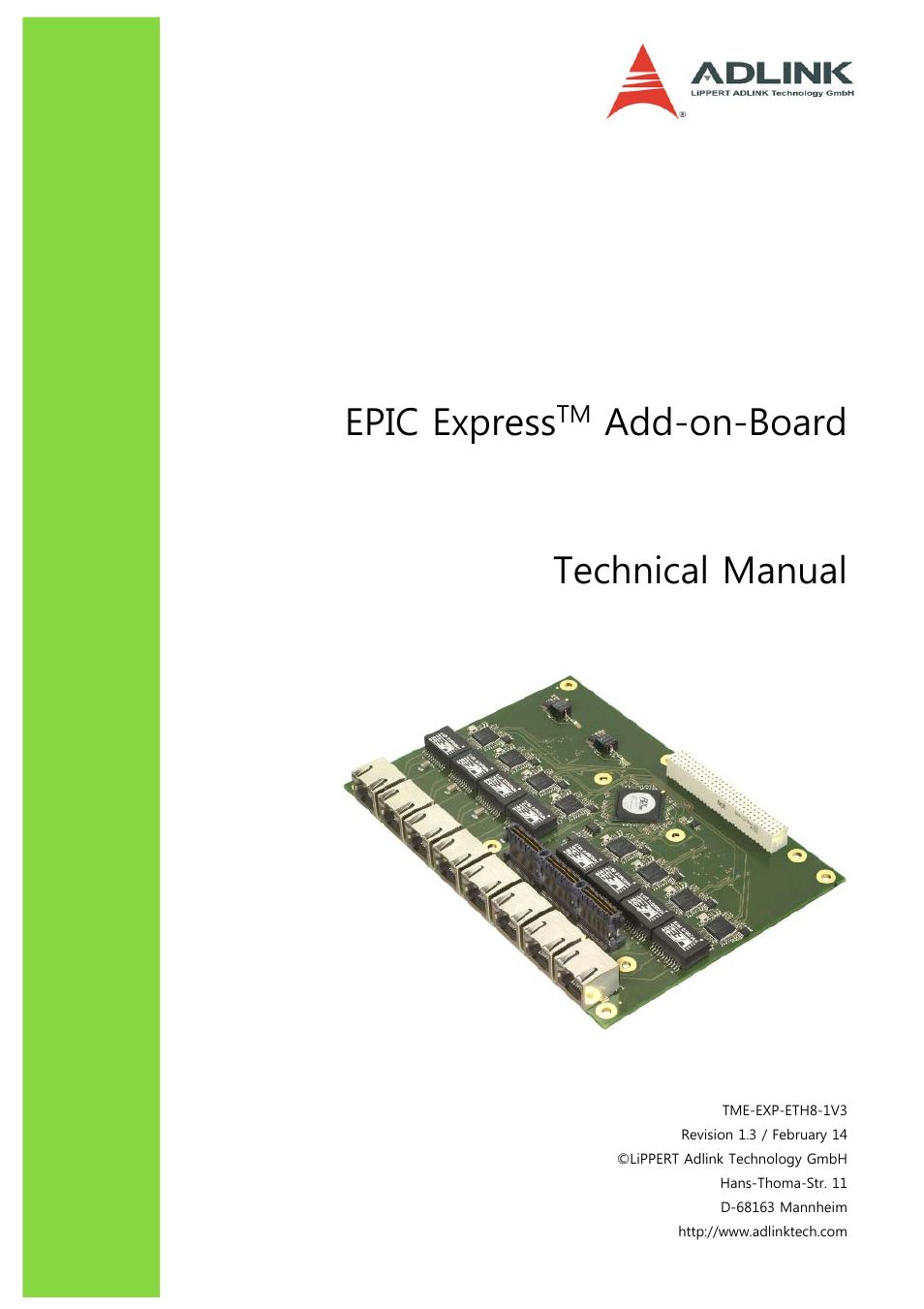 ADLINK EXP-ETH8 User Manual | 25 pages
