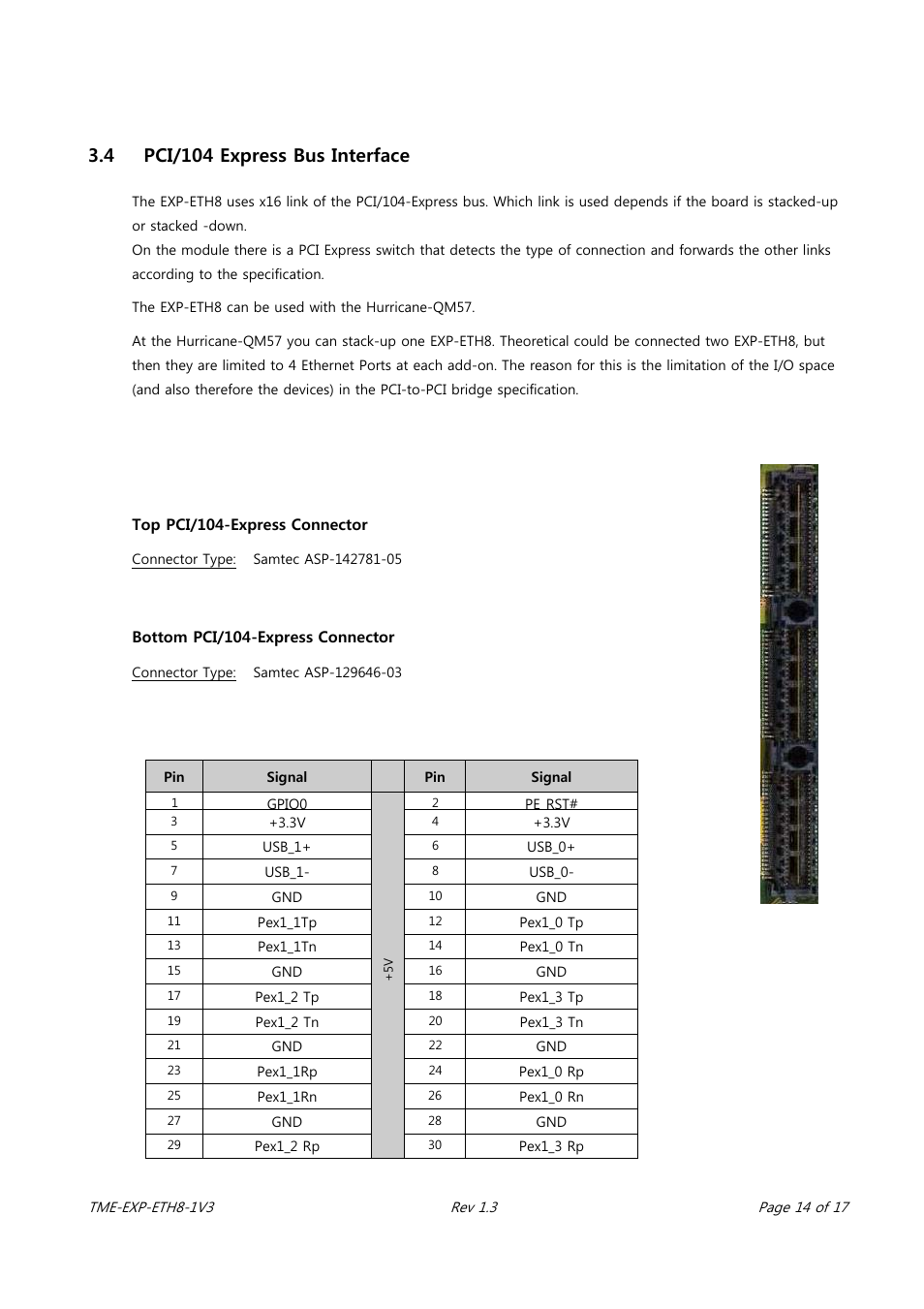 4 pci/104 express bus interface | ADLINK EXP-ETH8 User Manual | Page 18 / 25