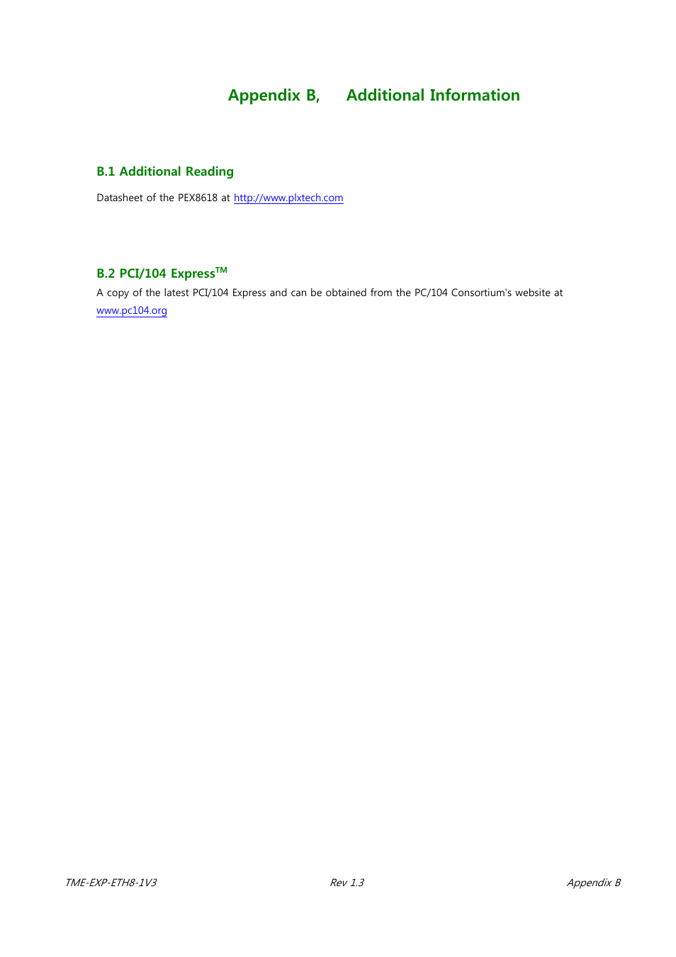 Appendix b, additional information | ADLINK EXP-ETH8 User Manual | Page 23 / 25