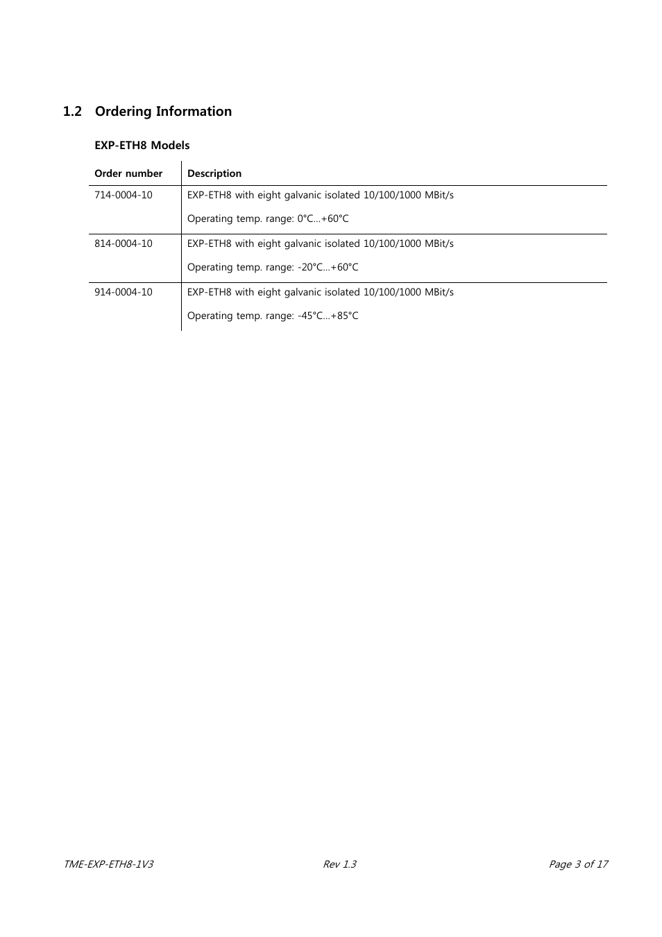 2 ordering information | ADLINK EXP-ETH8 User Manual | Page 7 / 25