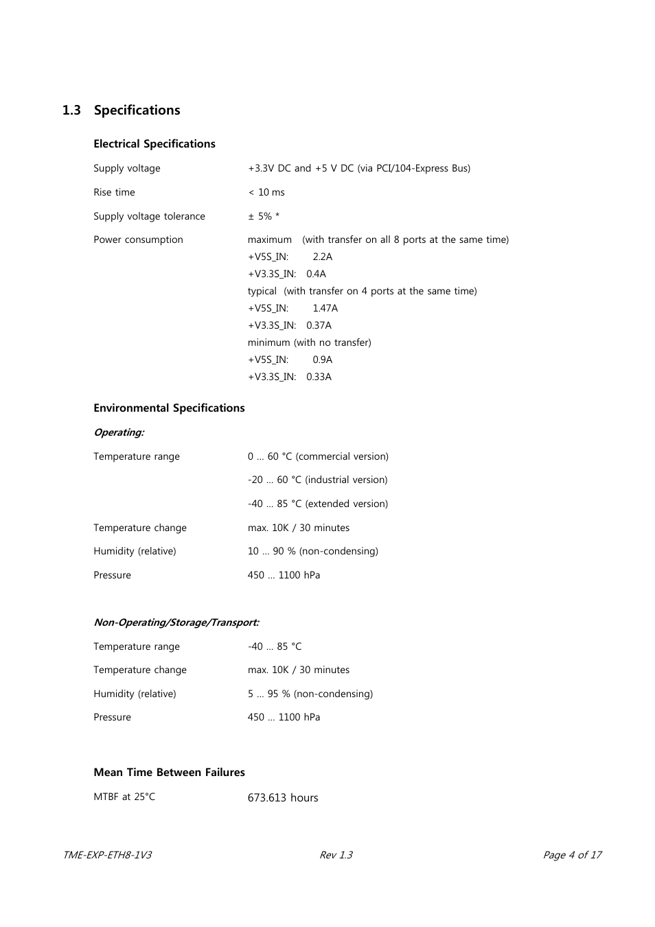 3 specifications | ADLINK EXP-ETH8 User Manual | Page 8 / 25