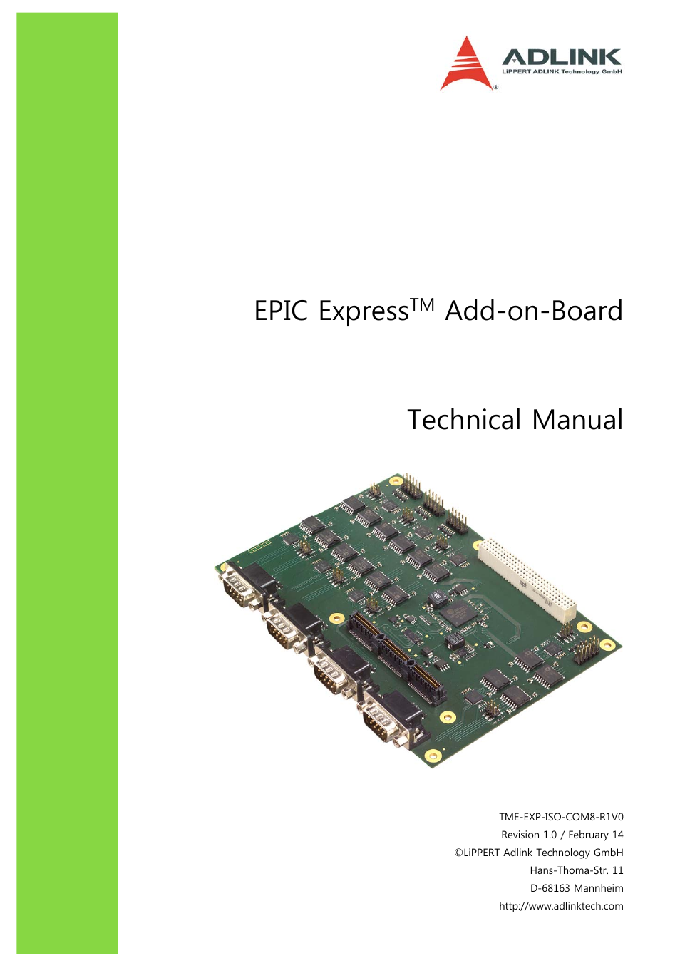 ADLINK EXP-ISO-COM8 User Manual | 33 pages