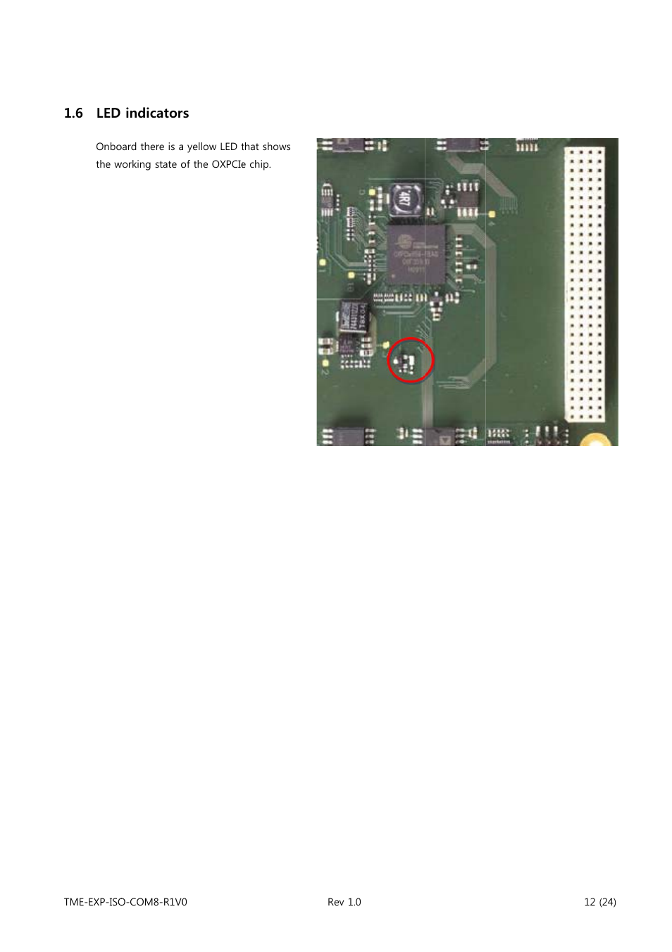 6 led, Indicator | ADLINK EXP-ISO-COM8 User Manual | Page 17 / 33