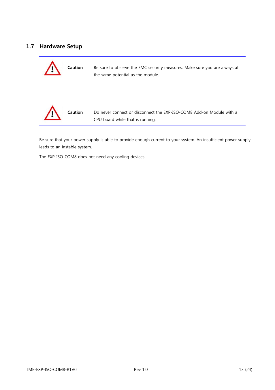 7 hardware setup | ADLINK EXP-ISO-COM8 User Manual | Page 18 / 33