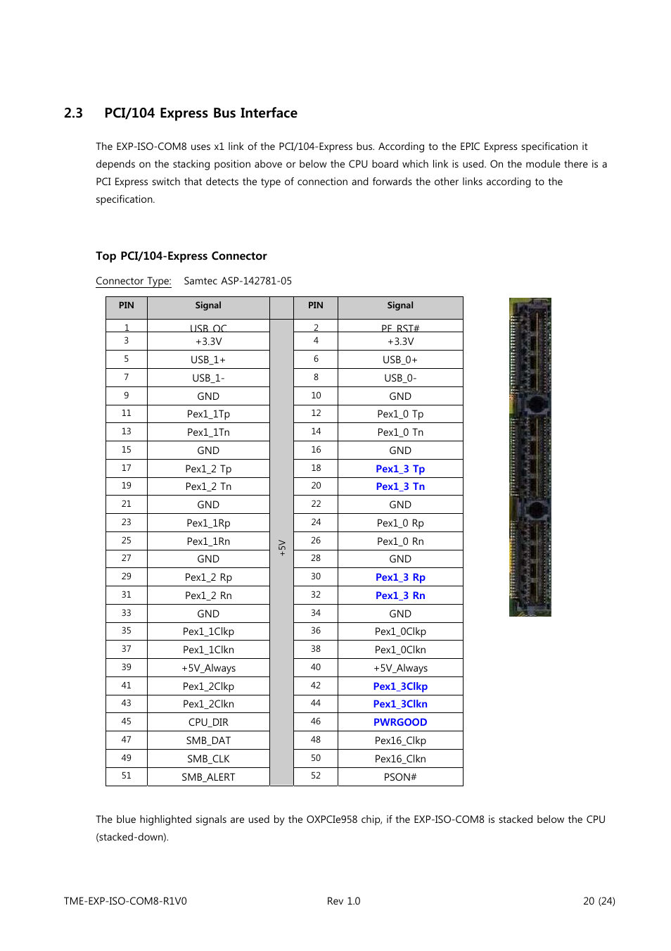 3 pci/104 express bus interface | ADLINK EXP-ISO-COM8 User Manual | Page 25 / 33