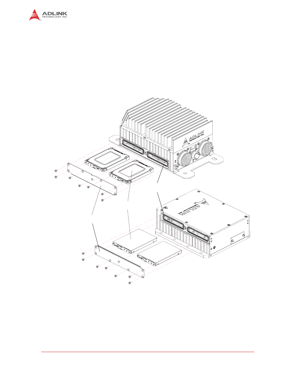 3 replacing the ssds (solid state drives), Figure 2-7, Exploded view of hperc-ibr-m with ssds | ADLINK HPERC-IBR-MC User Manual | Page 32 / 42
