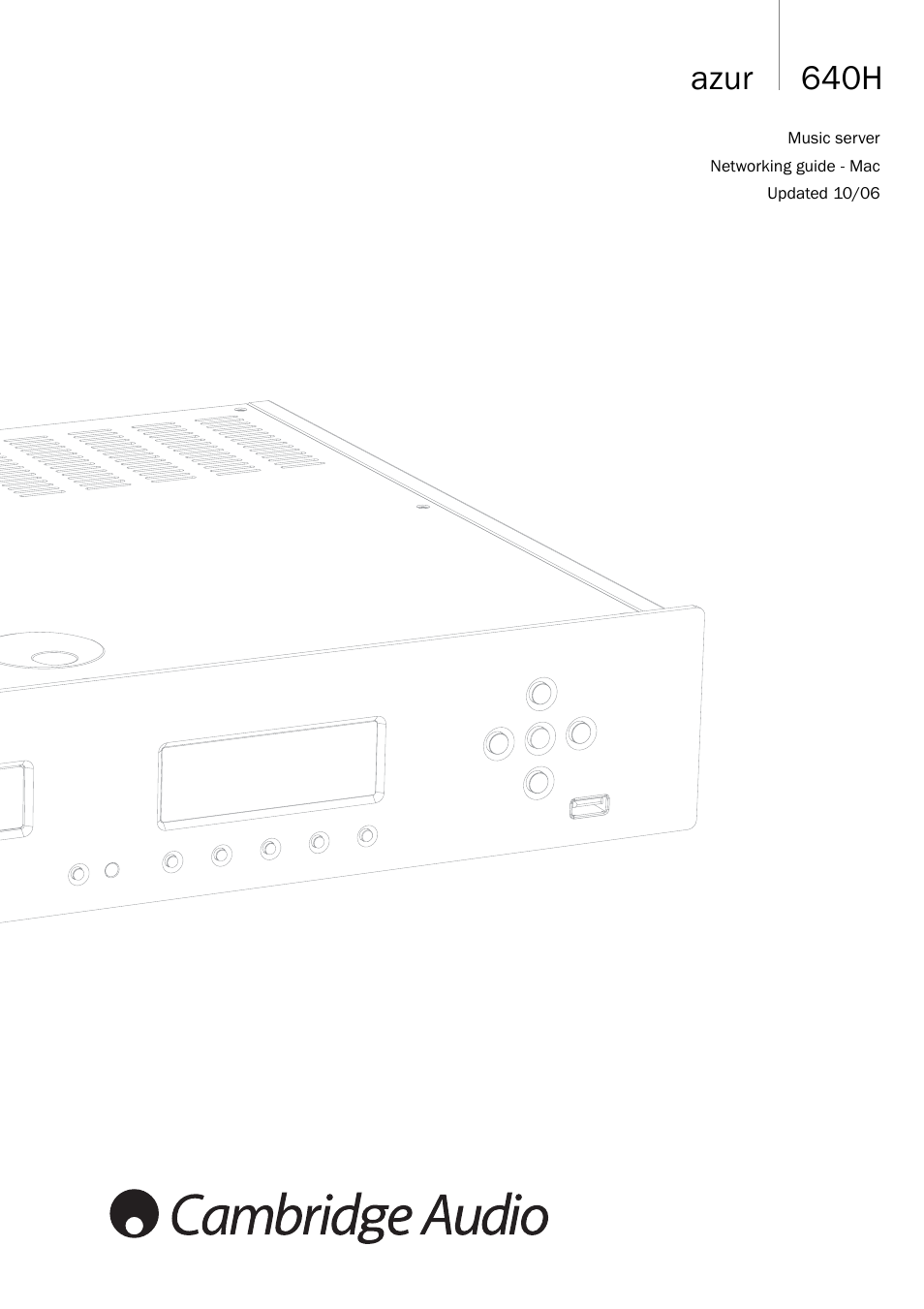 Cambridge Audio 640H User Manual | 15 pages