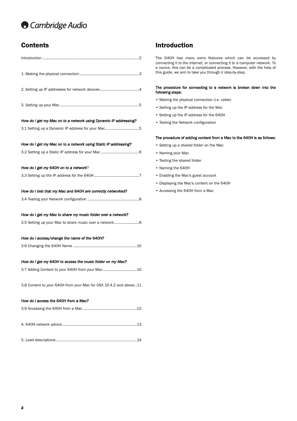 Cambridge Audio 640H User Manual | Page 2 / 15