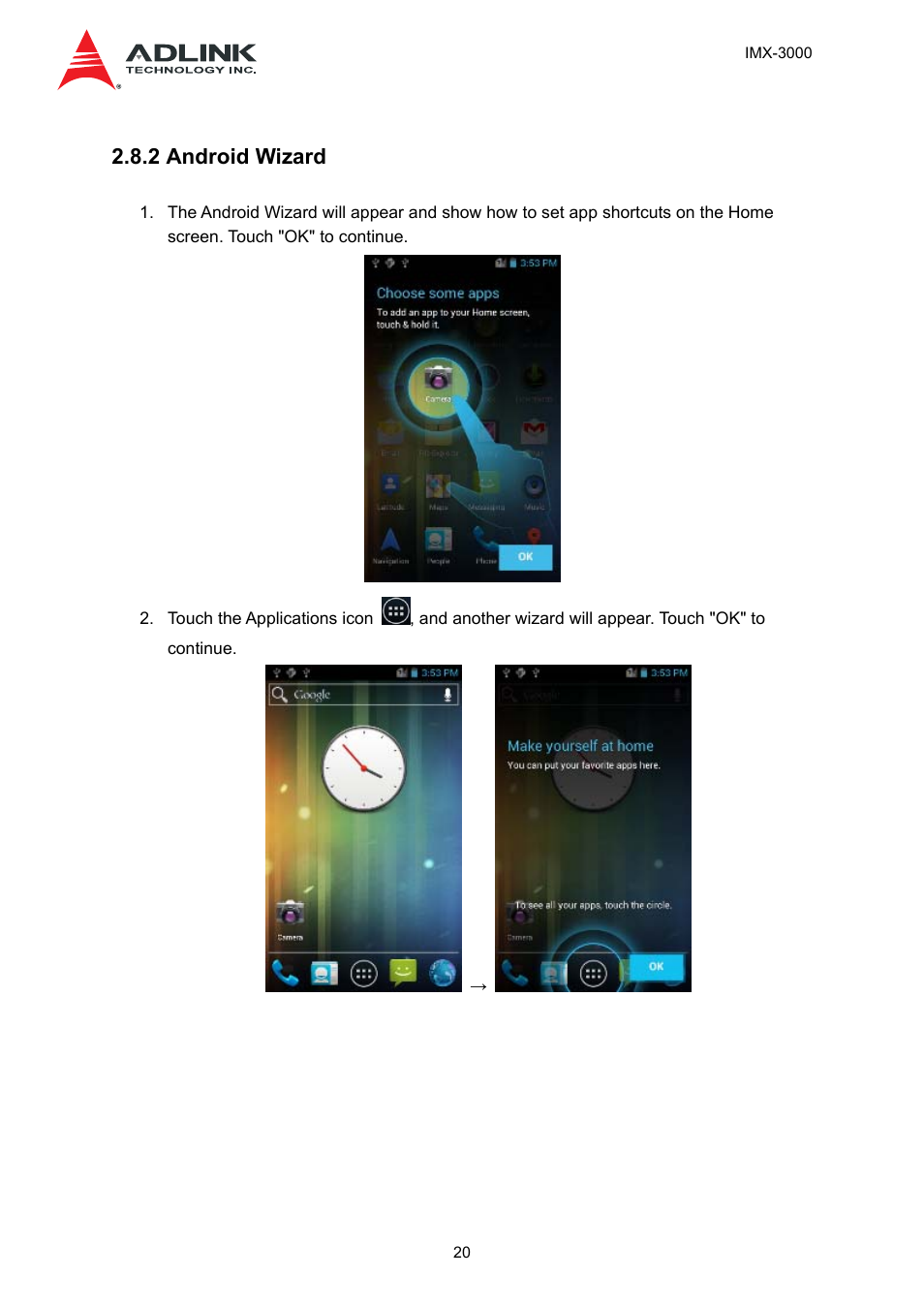 2 android wizard | ADLINK IMX-3000 User Manual | Page 20 / 57