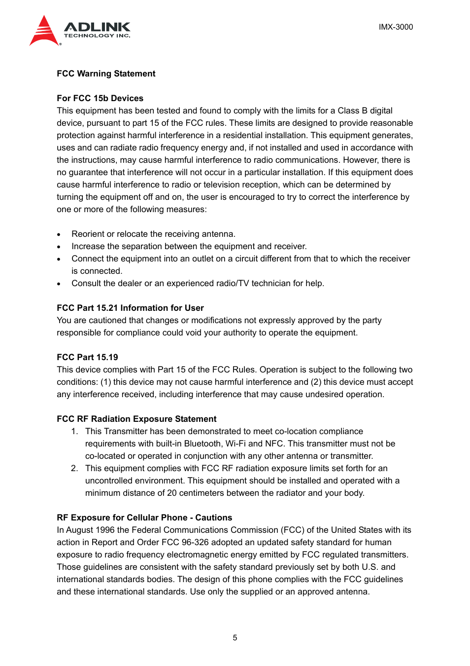 ADLINK IMX-3000 User Manual | Page 5 / 57