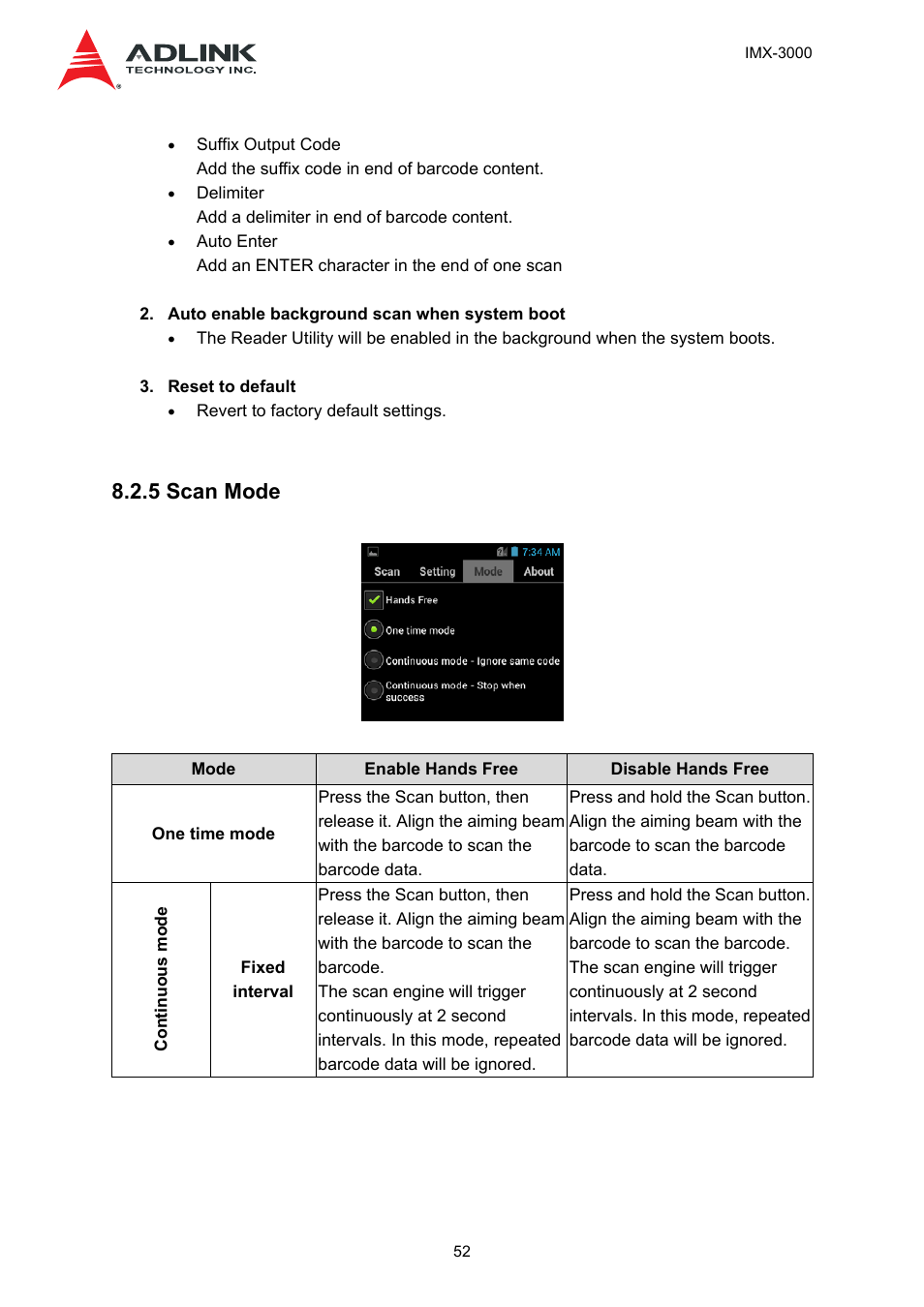 5 scan mode | ADLINK IMX-3000 User Manual | Page 52 / 57