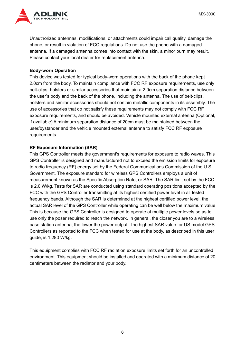 ADLINK IMX-3000 User Manual | Page 6 / 57