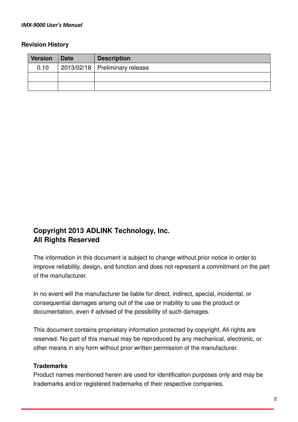 ADLINK IMX-9000 User Manual | Page 2 / 29