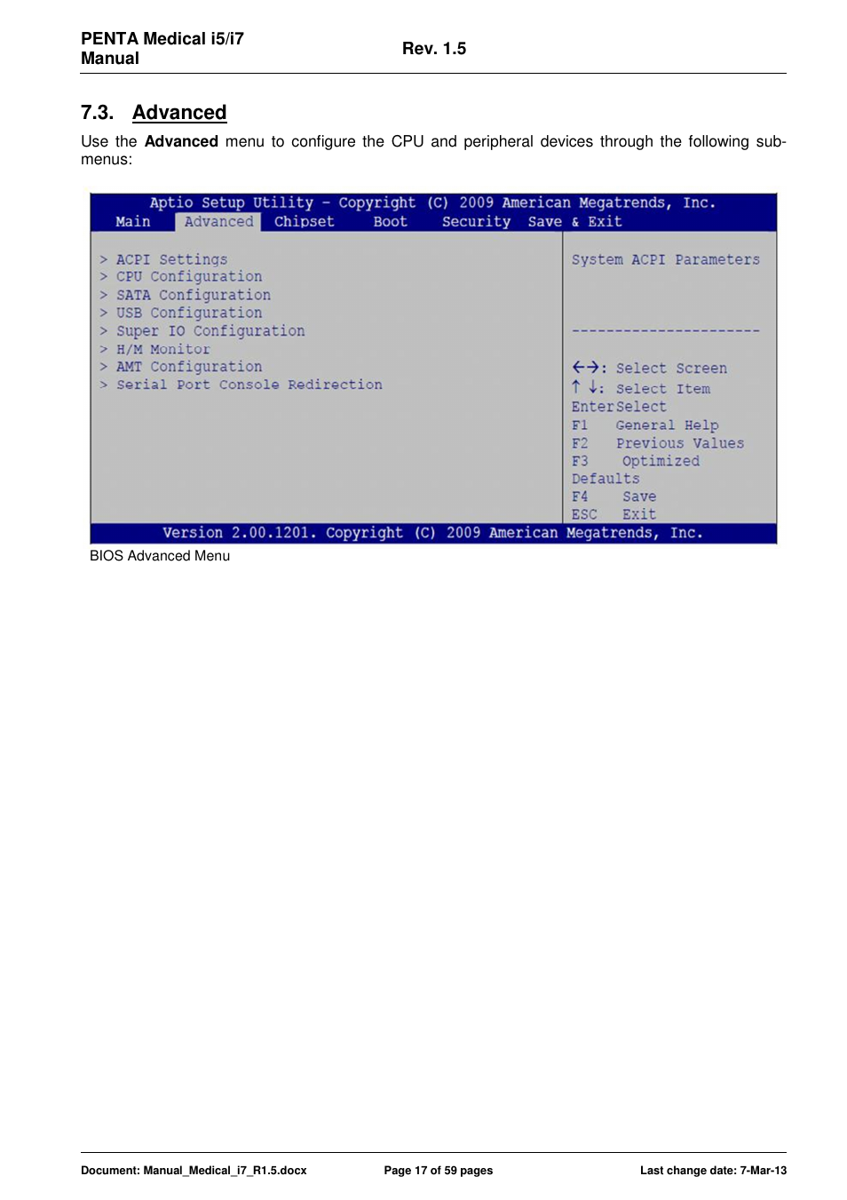 Advanced | ADLINK Medical-i7 18/21 User Manual | Page 17 / 59