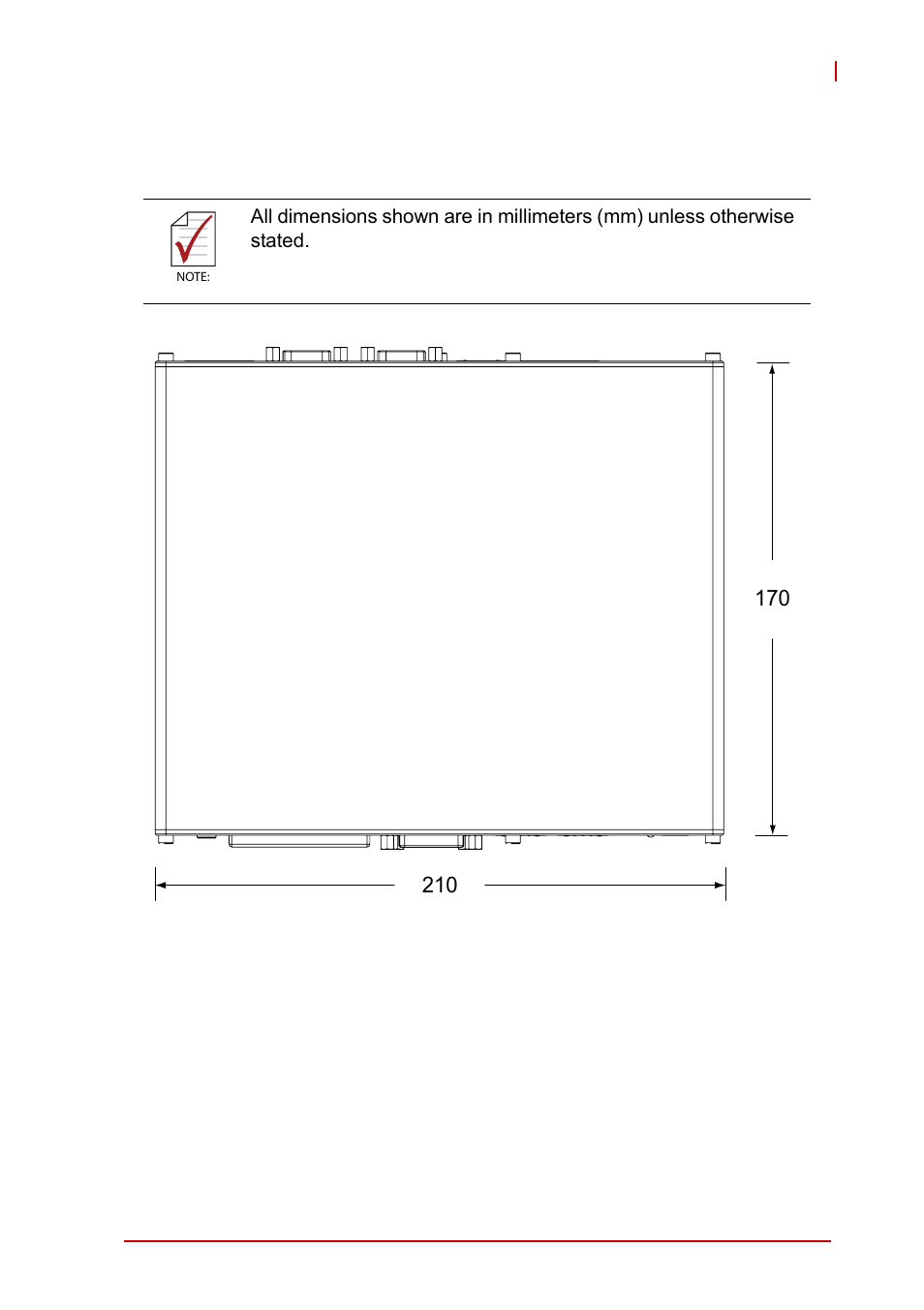 4 mechanical drawings, Mechanical drawings, Figure 1-2 | Top view | ADLINK iSeries Monitor 18/21 User Manual | Page 19 / 84