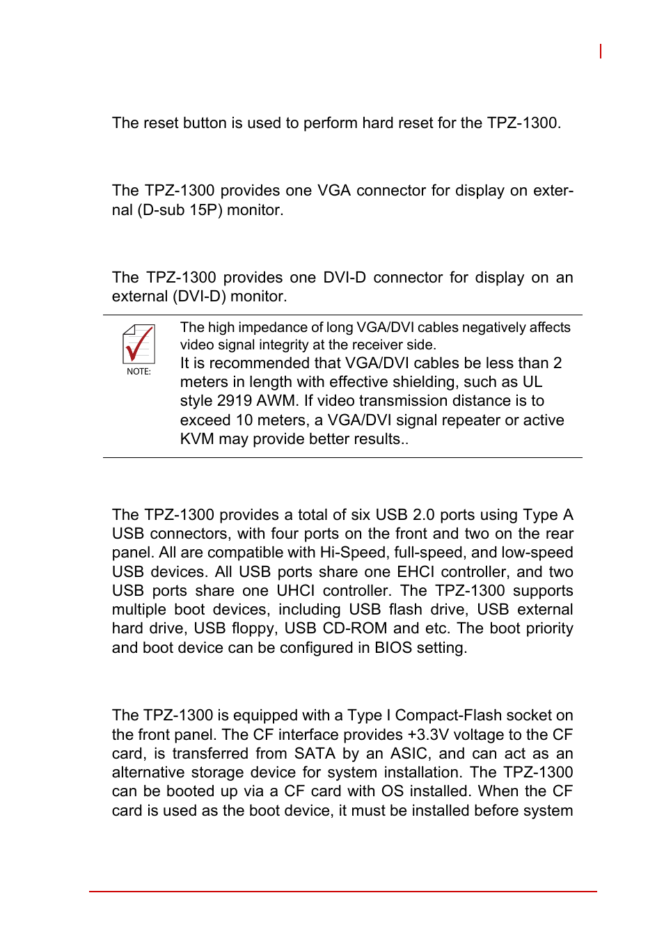 3 reset button, 4 vga connector, 5 dvi-d connector | 6 usb 2.0 connectors, 7 compact-flash port, Reset button, Vga connector, Dvi-d connector, Usb 2.0 connectors, Compact-flash port | ADLINK iSeries Monitor 18/21 User Manual | Page 23 / 84