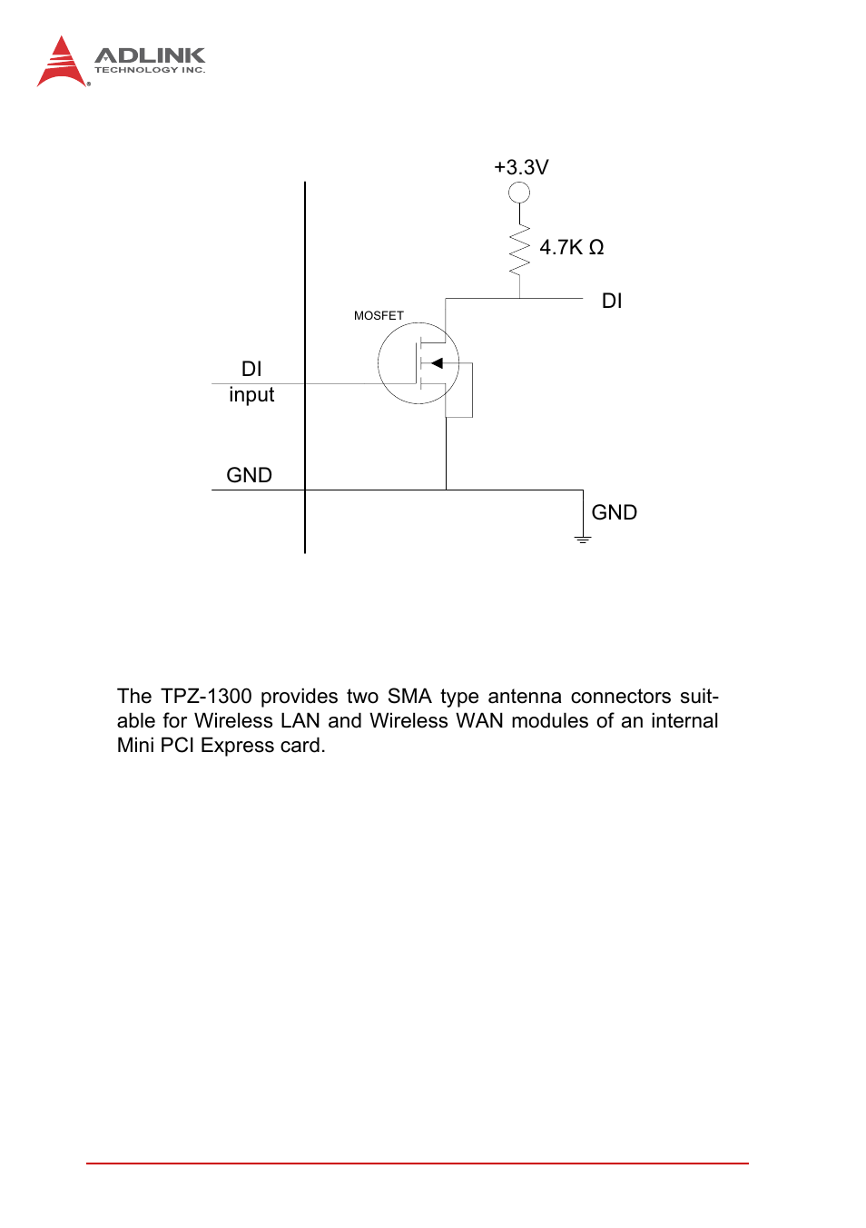 4 antenna connector, Antenna connector, Figure 1-11 | Do schematic, Figure 1-12, Di schematic | ADLINK iSeries Monitor 18/21 User Manual | Page 30 / 84