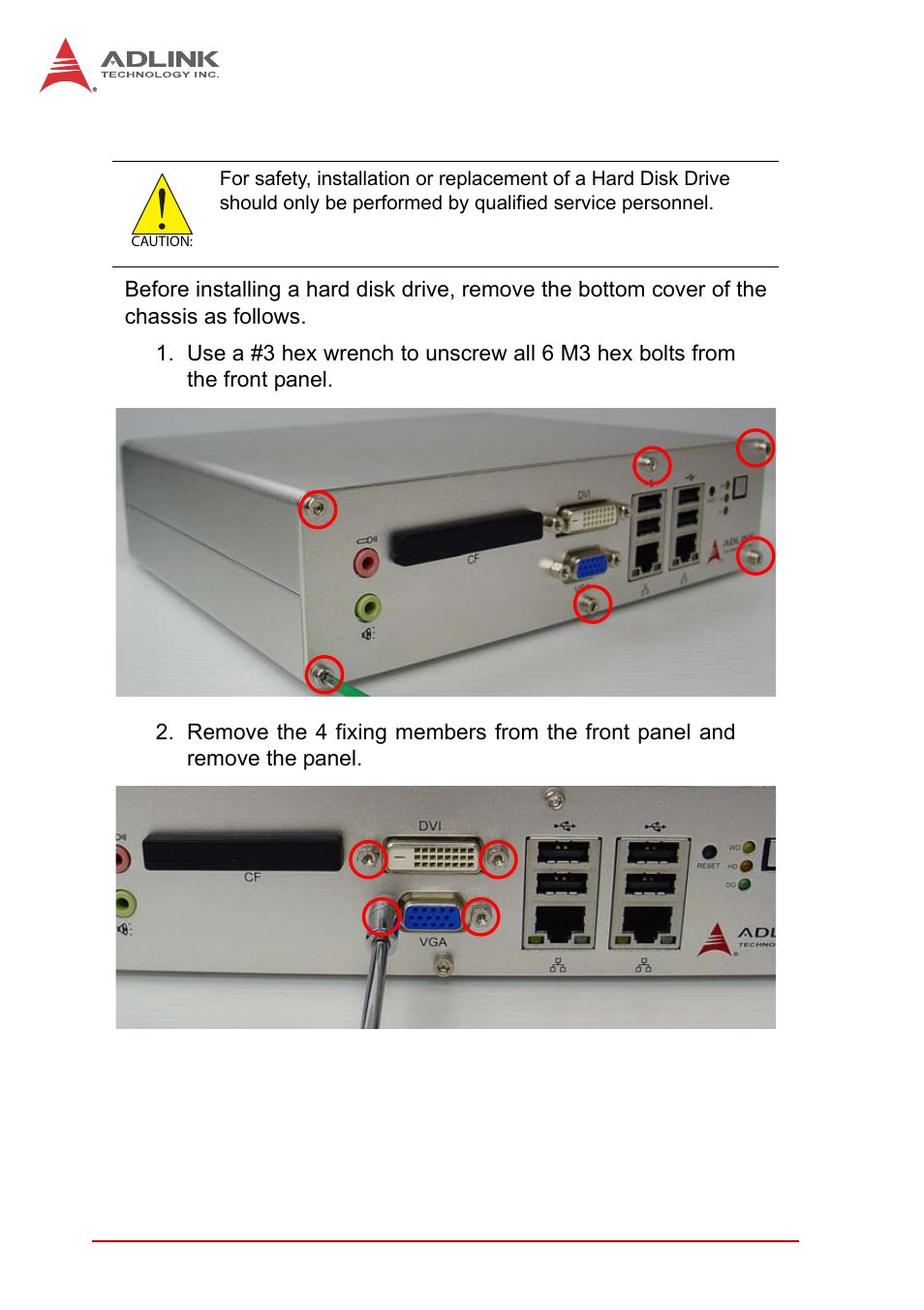 2 installing a hard disk drive, Installing a hard disk drive | ADLINK iSeries Monitor 18/21 User Manual | Page 40 / 84