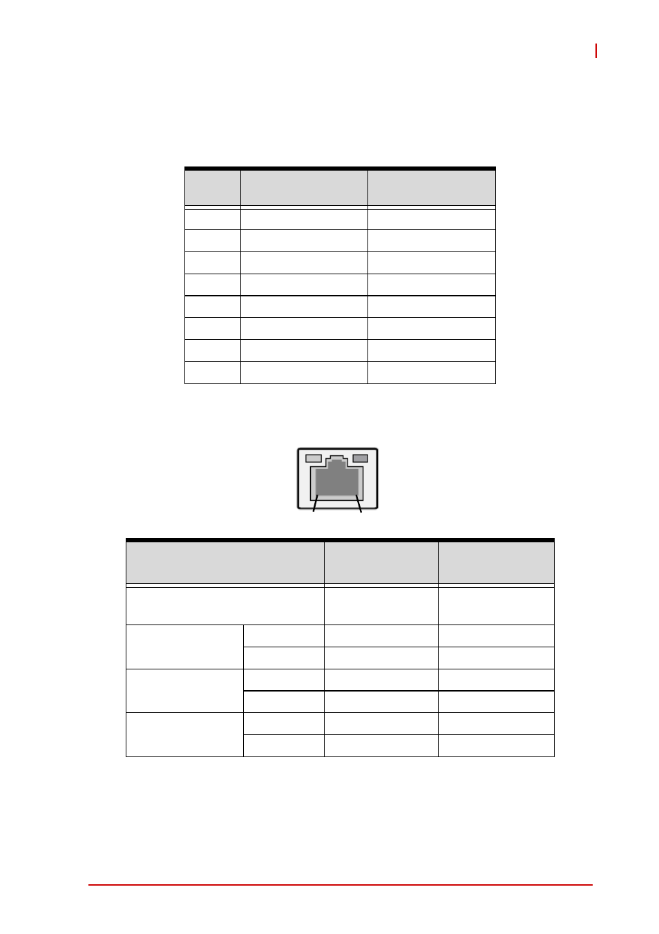 3 pin definitions, Rj-45 gigabit ethernet connectors, Pin definitions | Table 2-2: rj-45 gbe pin definitions table 2-3, Lan led status definitions | ADLINK STC-15W04 User Manual | Page 17 / 66