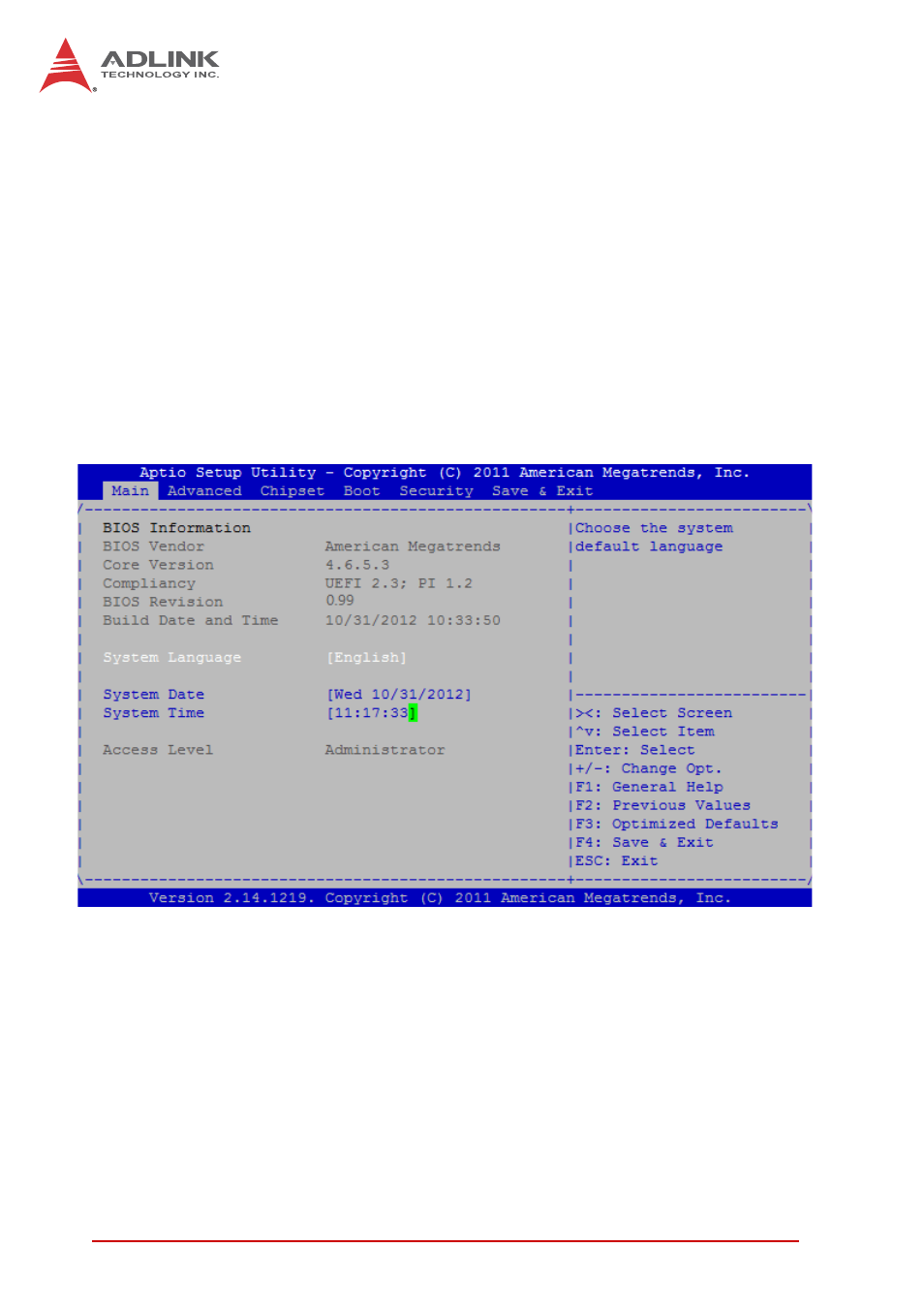 Setup menu, Navigation | ADLINK STC-15W04 User Manual | Page 28 / 66