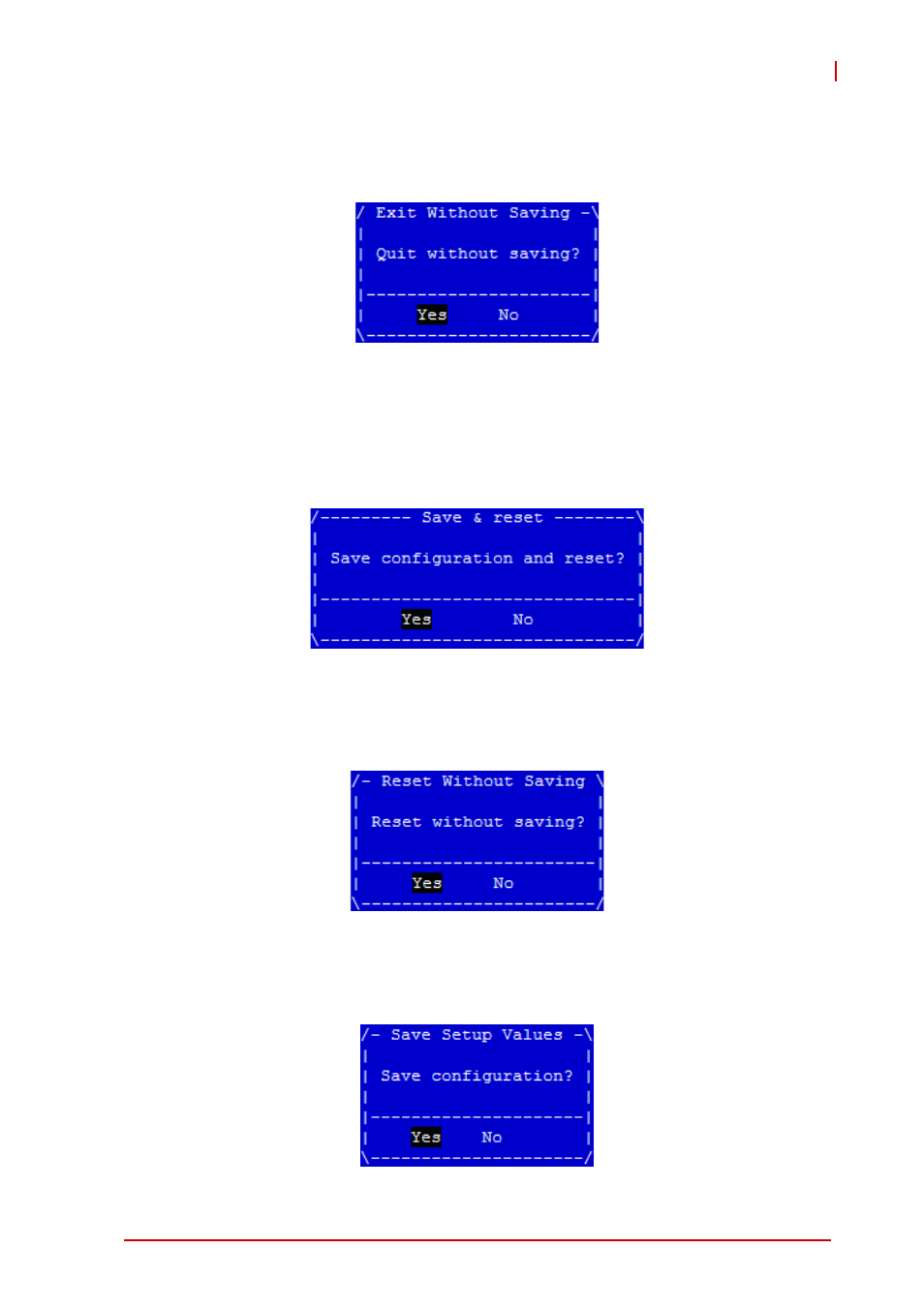 Discard changes and exit, Save changes and reset, Discard changes and reset | Save changes | ADLINK STC-15W04 User Manual | Page 59 / 66