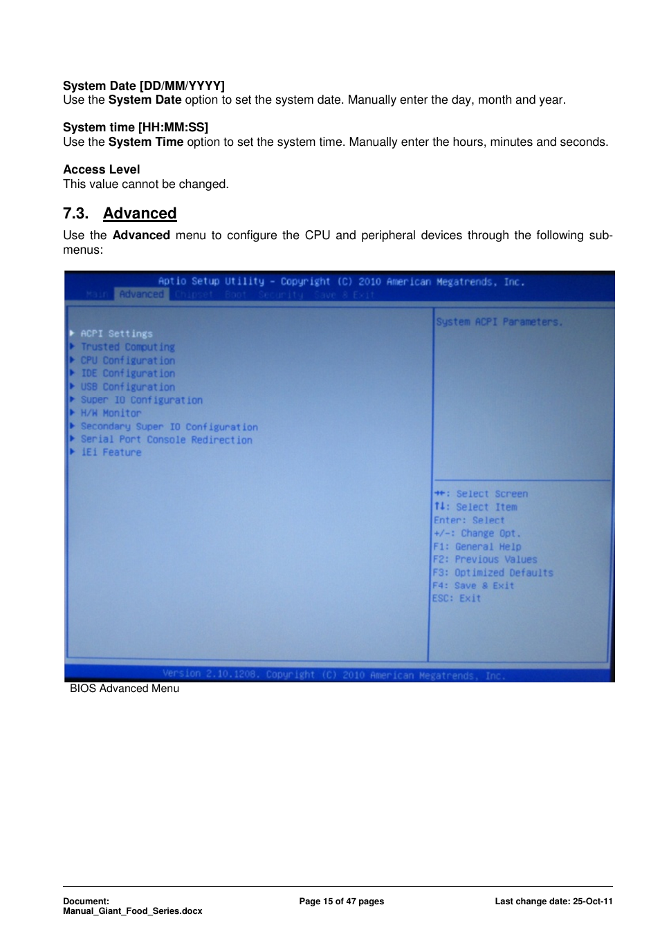 Advanced | ADLINK Food-D19 IP69k User Manual | Page 15 / 47