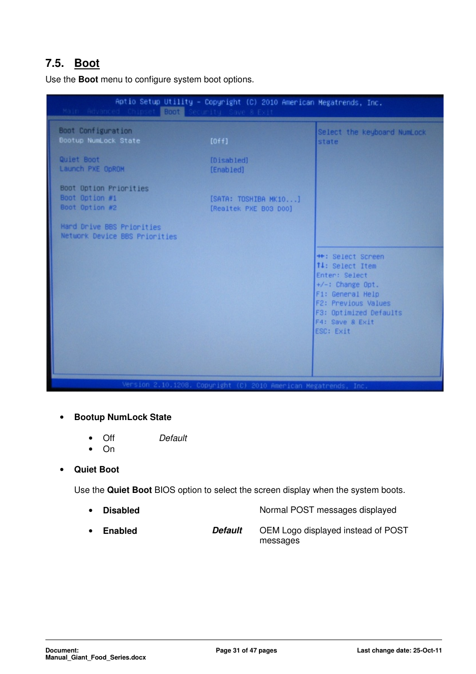 Boot | ADLINK Food-D19 IP69k User Manual | Page 31 / 47
