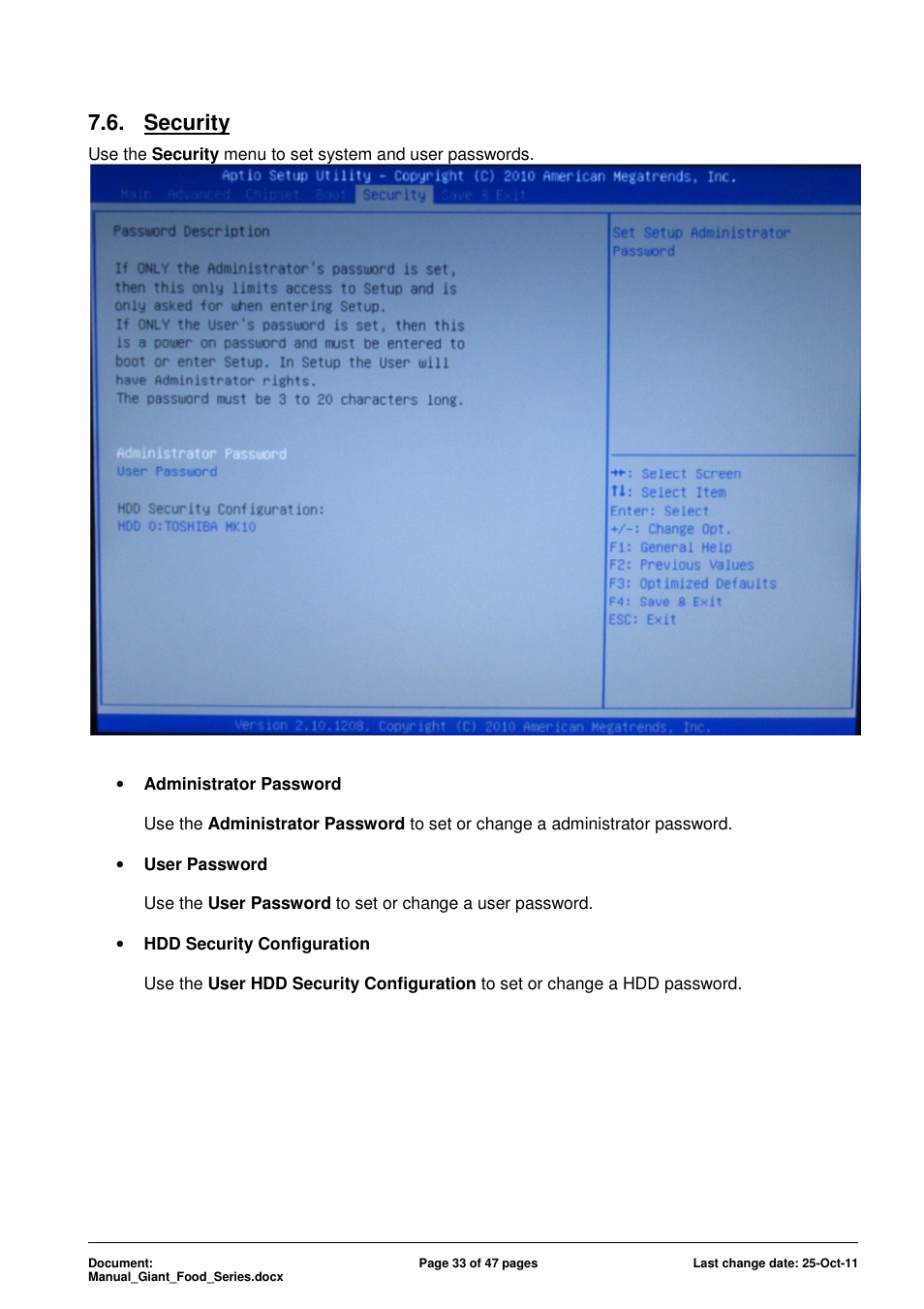 Security | ADLINK Food-D19 IP69k User Manual | Page 33 / 47