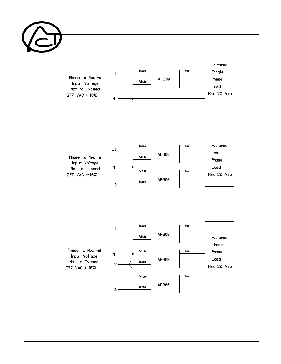 Advanced Control Technologies AF300 (FILTER 277 VAC 2 WIRE LOW PASS) User Manual | 2 pages