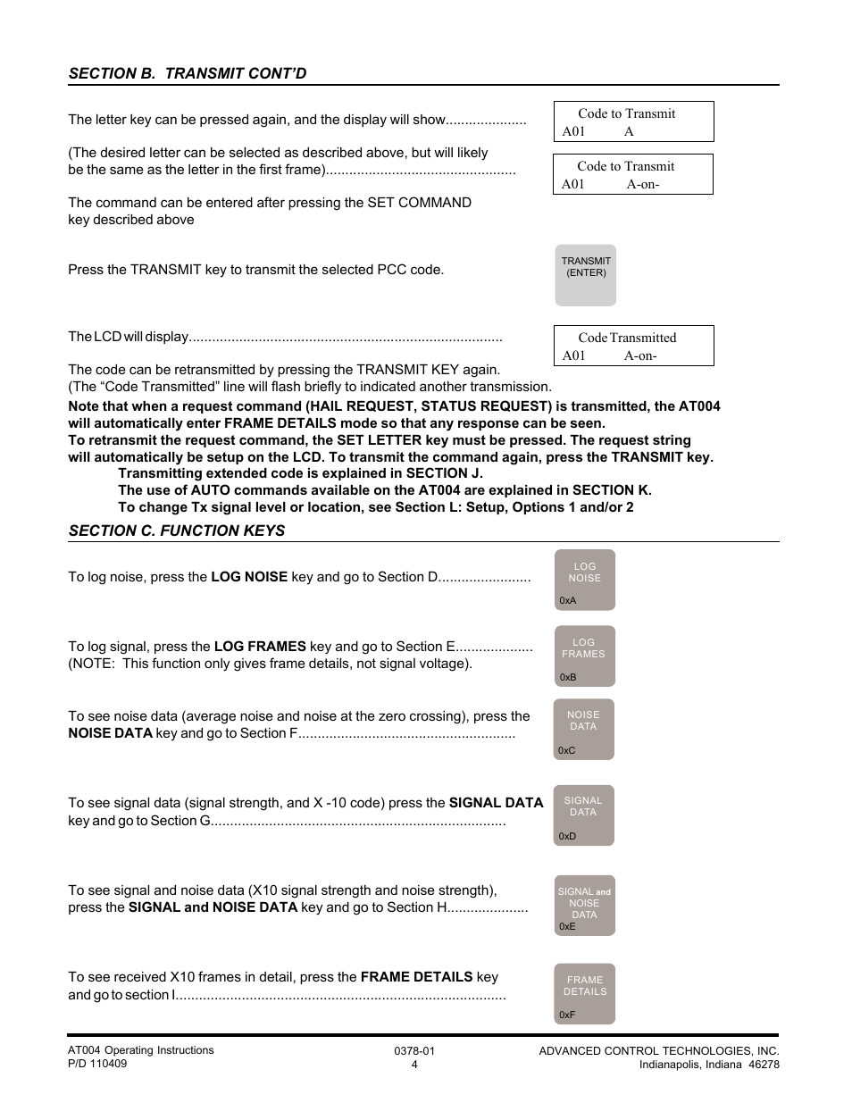 Advanced Control Technologies AT004 (PCC TEST TRANSCEIVERPROGRAMMER) User Manual | Page 4 / 9