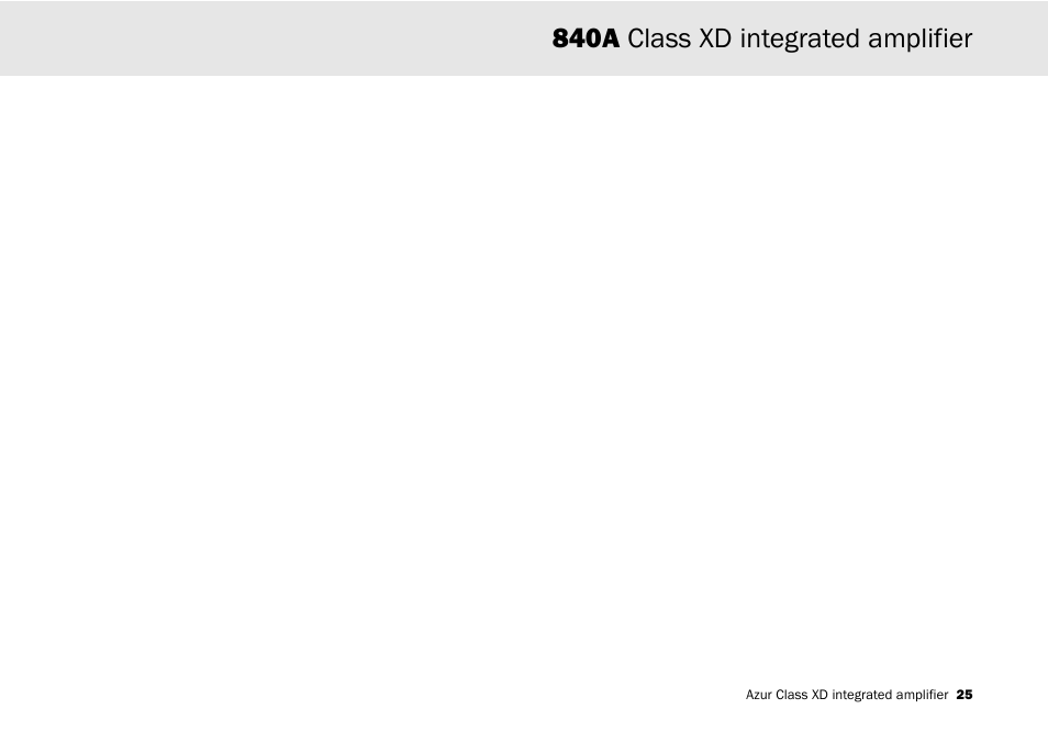 840a class xd integrated amplifier | Cambridge Audio 840A User Manual | Page 25 / 26