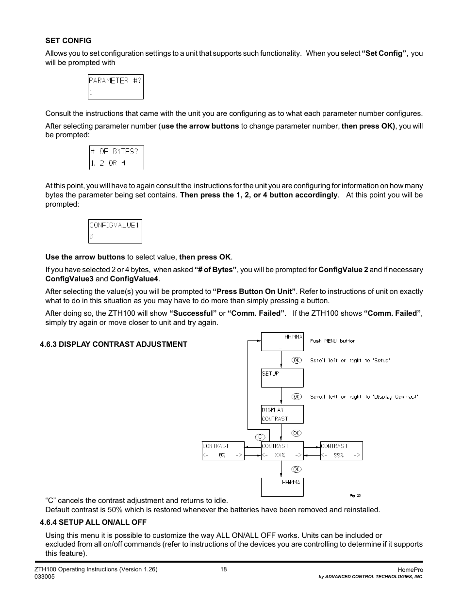 Advanced Control Technologies Specs Instructions ZTH110 (RF Controller, HandheldLED Indicator, 908.42MHz) User Manual | Page 18 / 26