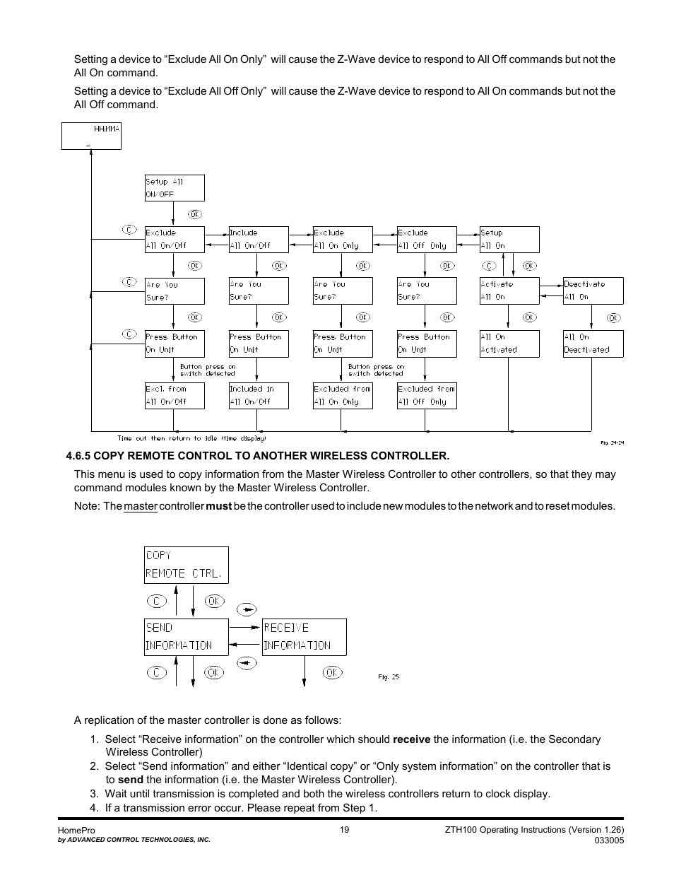 Advanced Control Technologies Specs Instructions ZTH110 (RF Controller, HandheldLED Indicator, 908.42MHz) User Manual | Page 19 / 26