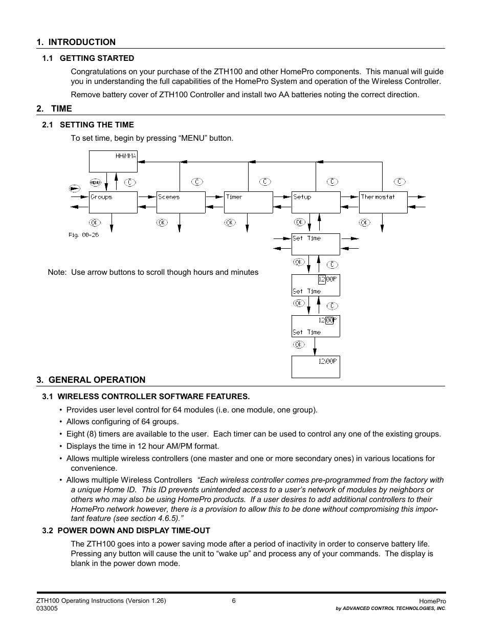 Advanced Control Technologies Specs Instructions ZTH110 (RF Controller, HandheldLED Indicator, 908.42MHz) User Manual | Page 6 / 26