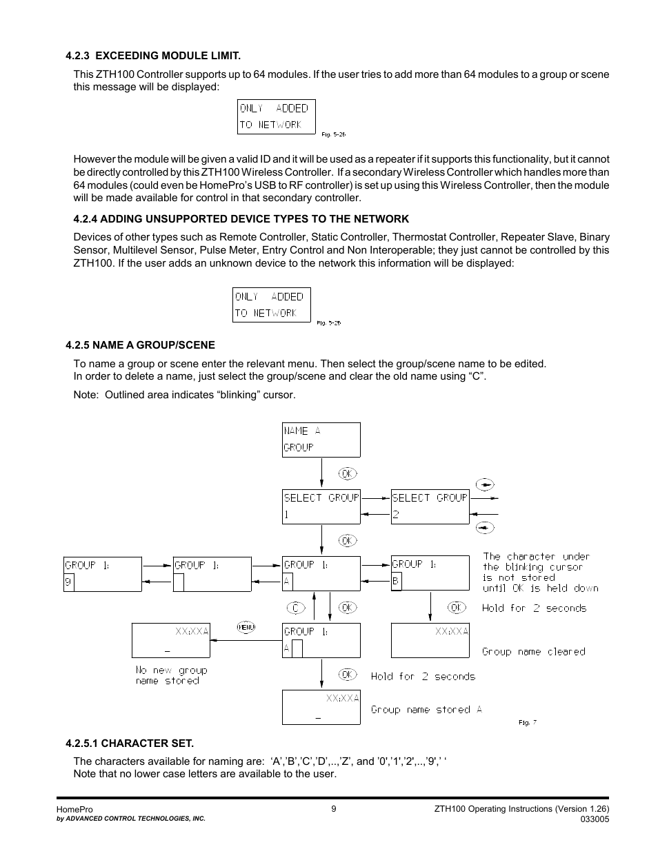 Advanced Control Technologies Specs Instructions ZTH110 (RF Controller, HandheldLED Indicator, 908.42MHz) User Manual | Page 9 / 26