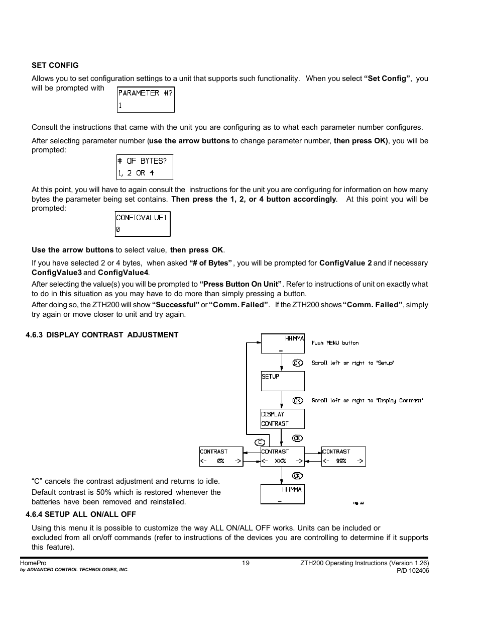 Advanced Control Technologies Specs Instructions ZTH210 (RF Controller, HandheldLED Indicator, 868.42MHz) User Manual | Page 19 / 27